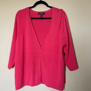 Cable & Gauge Pink Cardigan Sweater